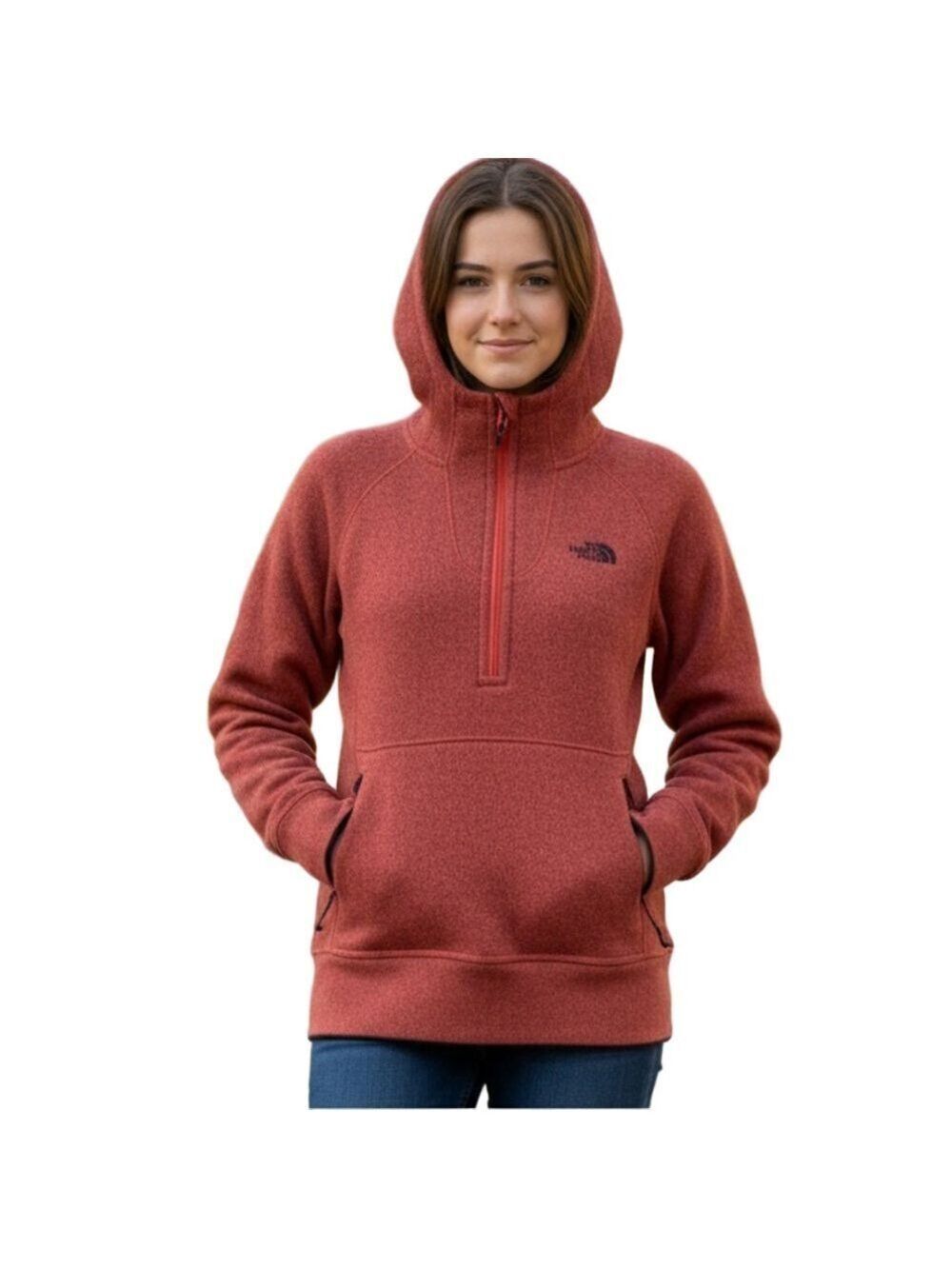 The North Face Crescent Sunshine Hoodie in a reddish xs pullover sweater